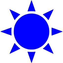 Blue sun icon